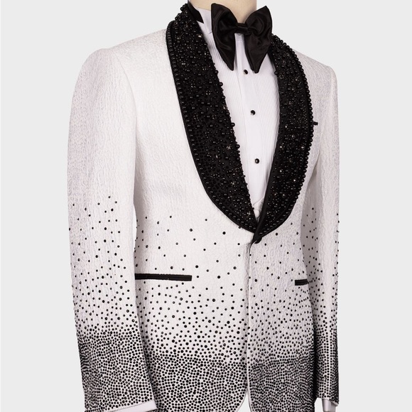 Men’s White Black Tuxedo - Picture 3 of 6